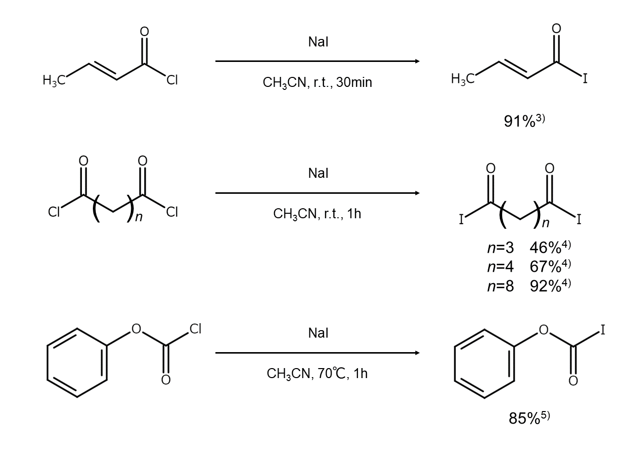 Acyl iodide synthesis, iodoarene synthesis Iodination reactions with